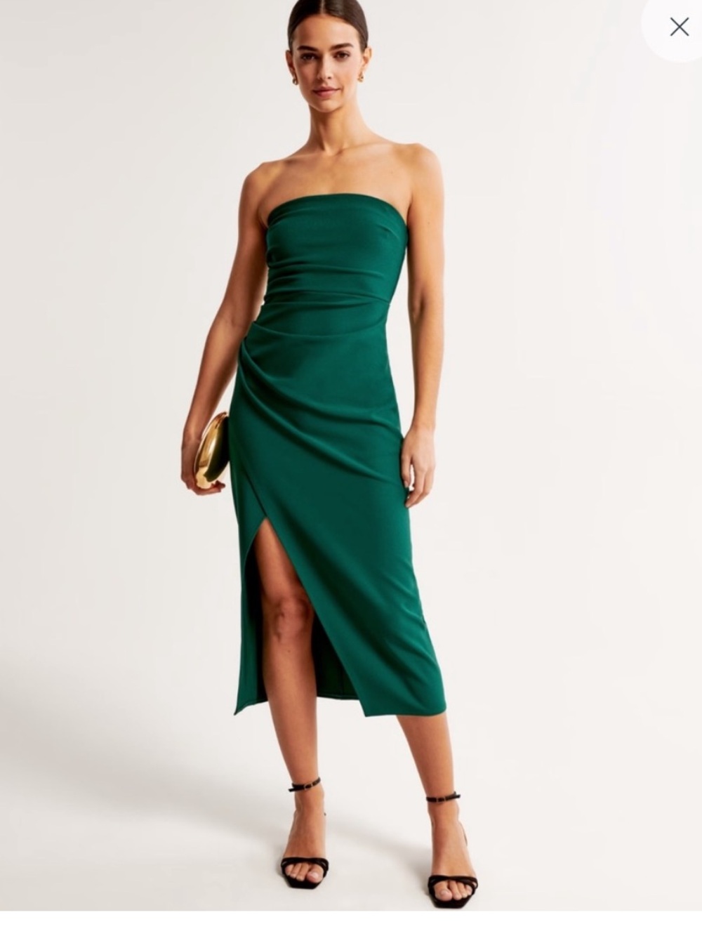 Abercrombie & Fitch Teal Strapless Draped Cocktail Dress